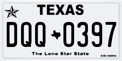 TX license plate DQQ0397