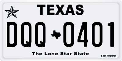 TX license plate DQQ0401