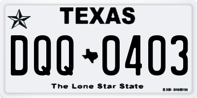 TX license plate DQQ0403