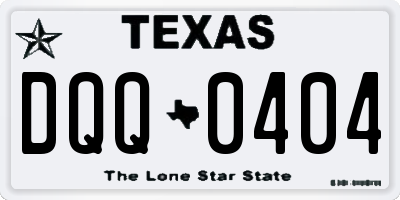 TX license plate DQQ0404
