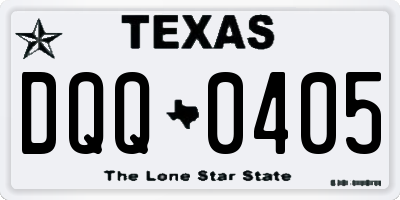 TX license plate DQQ0405