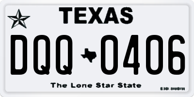 TX license plate DQQ0406
