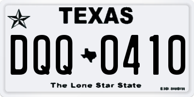 TX license plate DQQ0410