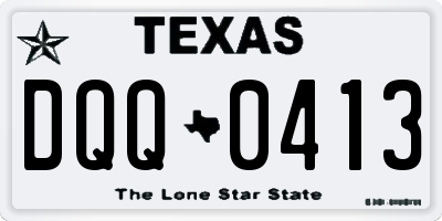 TX license plate DQQ0413