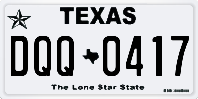 TX license plate DQQ0417