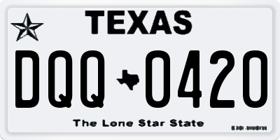TX license plate DQQ0420