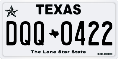 TX license plate DQQ0422