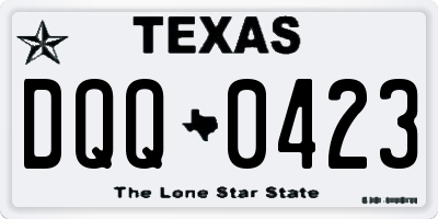 TX license plate DQQ0423