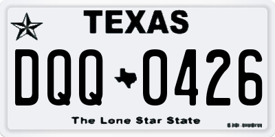 TX license plate DQQ0426