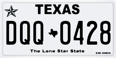 TX license plate DQQ0428