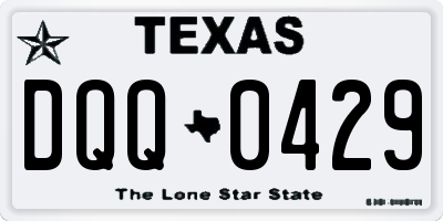 TX license plate DQQ0429