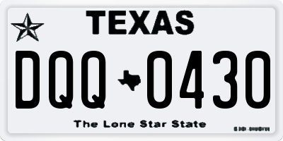 TX license plate DQQ0430