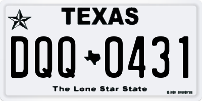 TX license plate DQQ0431