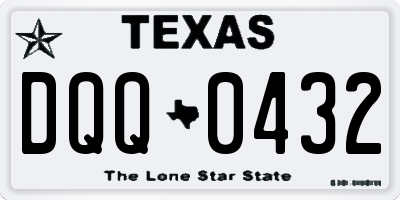 TX license plate DQQ0432