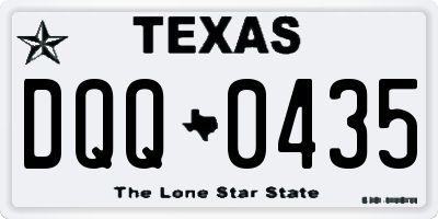 TX license plate DQQ0435