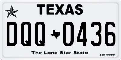 TX license plate DQQ0436