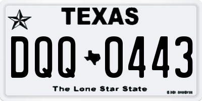 TX license plate DQQ0443