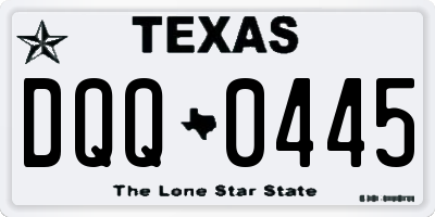 TX license plate DQQ0445