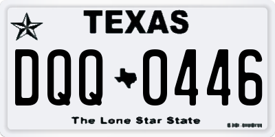 TX license plate DQQ0446
