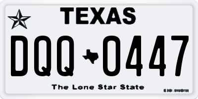 TX license plate DQQ0447