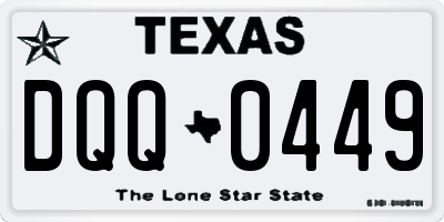 TX license plate DQQ0449