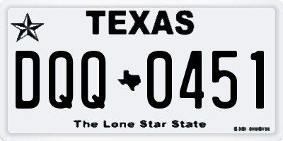 TX license plate DQQ0451