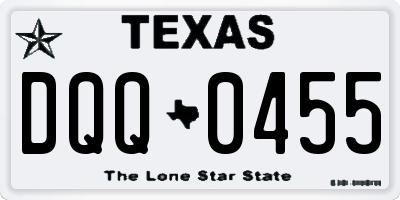 TX license plate DQQ0455