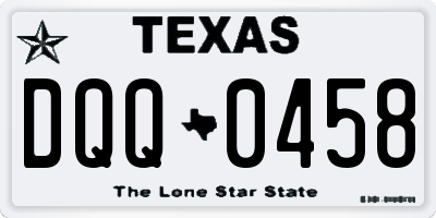 TX license plate DQQ0458