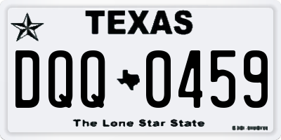 TX license plate DQQ0459