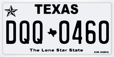 TX license plate DQQ0460
