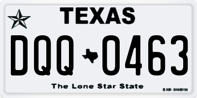 TX license plate DQQ0463