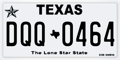 TX license plate DQQ0464