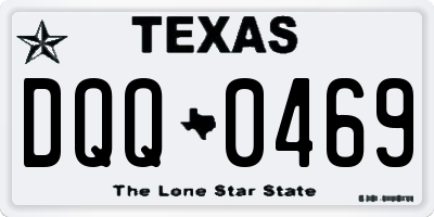 TX license plate DQQ0469