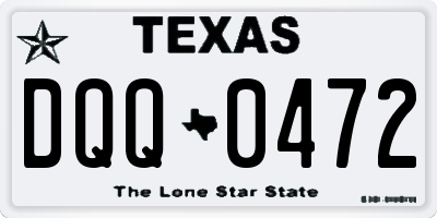 TX license plate DQQ0472