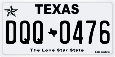 TX license plate DQQ0476