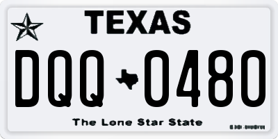 TX license plate DQQ0480