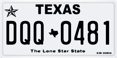 TX license plate DQQ0481