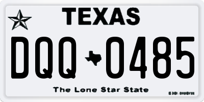 TX license plate DQQ0485