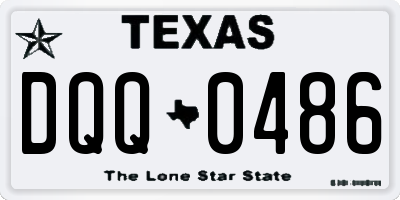 TX license plate DQQ0486