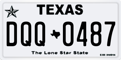 TX license plate DQQ0487