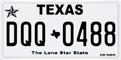 TX license plate DQQ0488