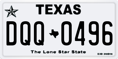 TX license plate DQQ0496