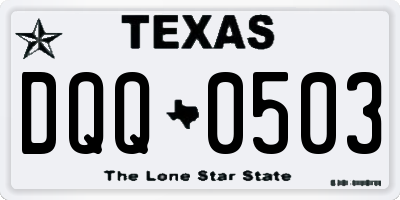 TX license plate DQQ0503