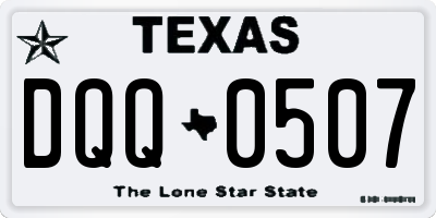 TX license plate DQQ0507