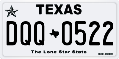 TX license plate DQQ0522