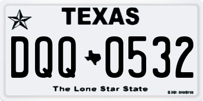 TX license plate DQQ0532