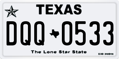 TX license plate DQQ0533