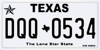 TX license plate DQQ0534