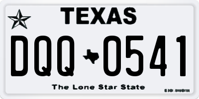 TX license plate DQQ0541