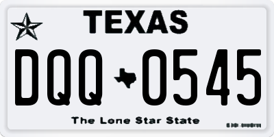 TX license plate DQQ0545